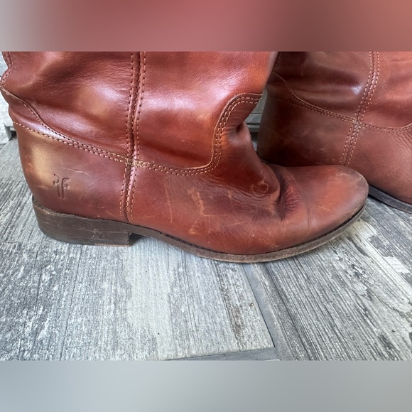 Frye Melissa Button Tall Leather Boot Cognac Western Equestrian Riding Sz8.5 B - Picture 12 of 17